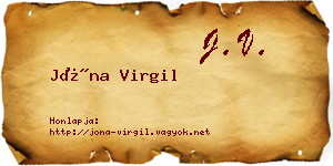 Jóna Virgil névjegykártya